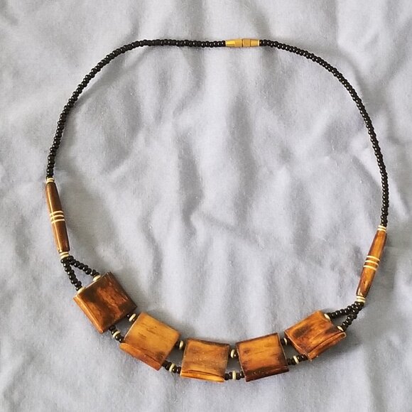 Vintage Bead for Life Brown Necklace with matching earrings - Picture 5 of 5